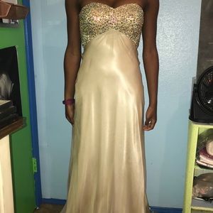 Bejeweled Strapless Prom Gown